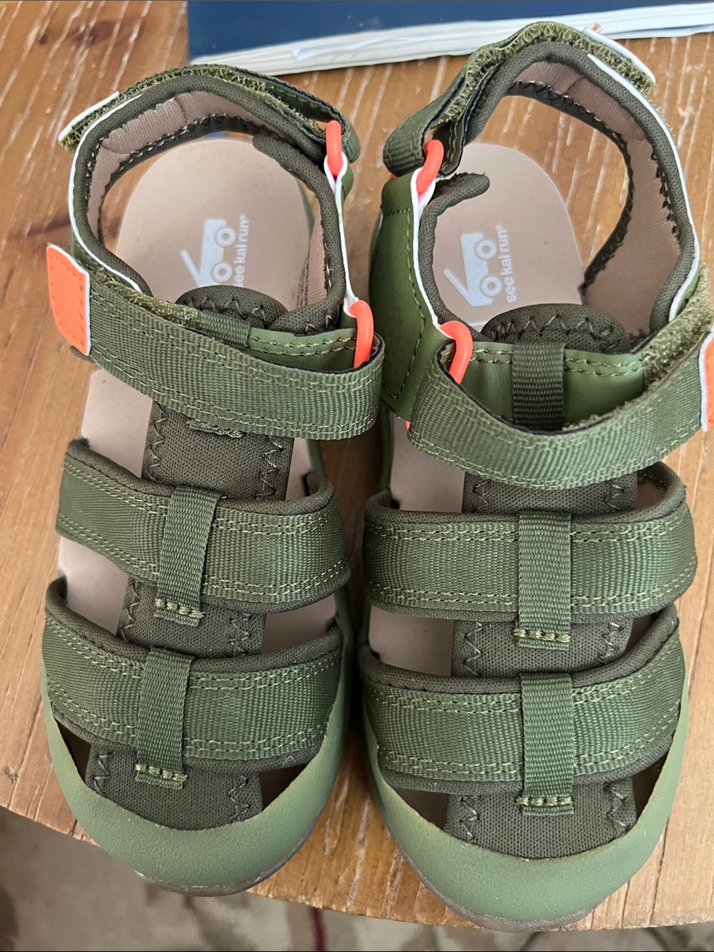 See Kai Run Olive Green Kids Velcro Sport Sandals size 12 toddler